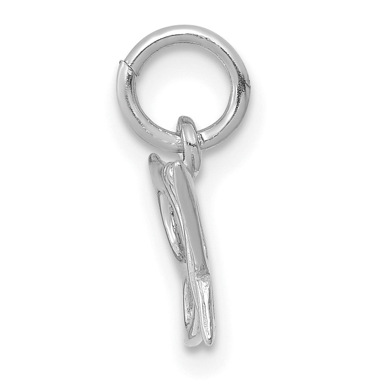 14k White Gold Butterfly Pendant Charm with Openwork Design, Nature-Inspired Jewelry for Women