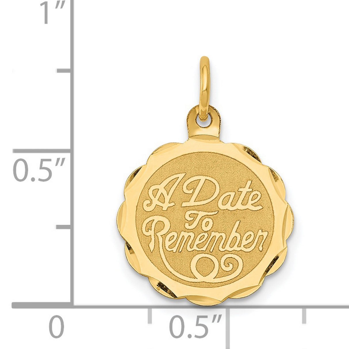 A Date to Remember Charm Pendant in Real 14k Yellow Gold