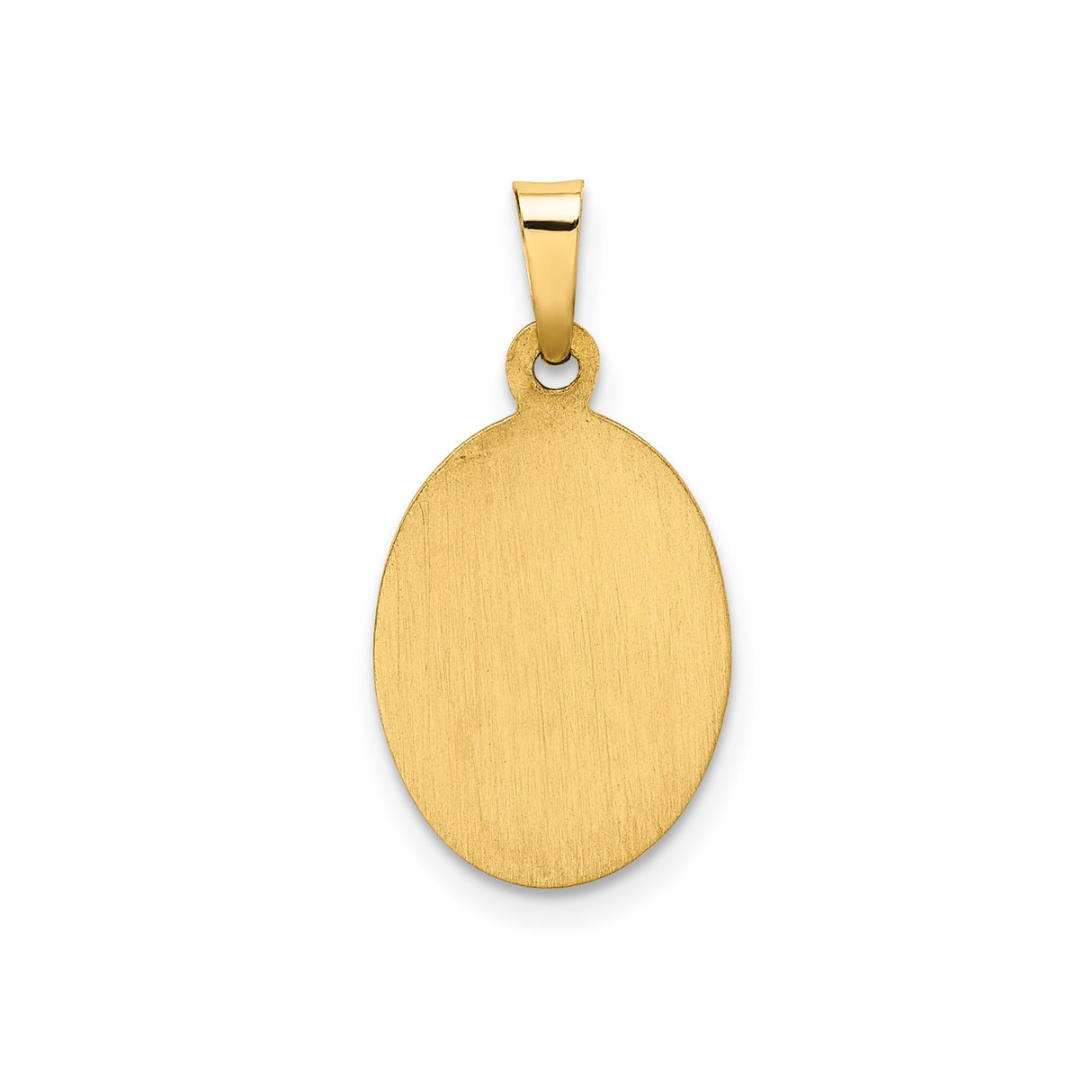 14k Yellow Gold Our Lady of Guadalupe Pendant with Pray for Us Engraving , Oval Virgin Mary Medal