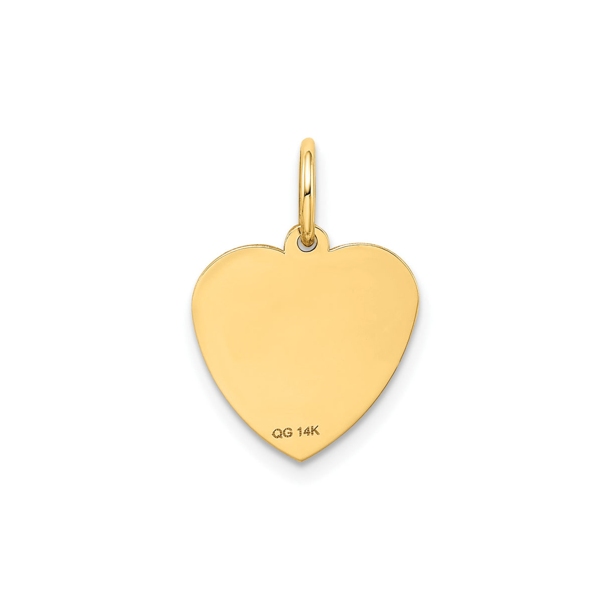 14k Yellow Gold Heart Pendant with Four Leaf Clover and #1 Granddaughter Text