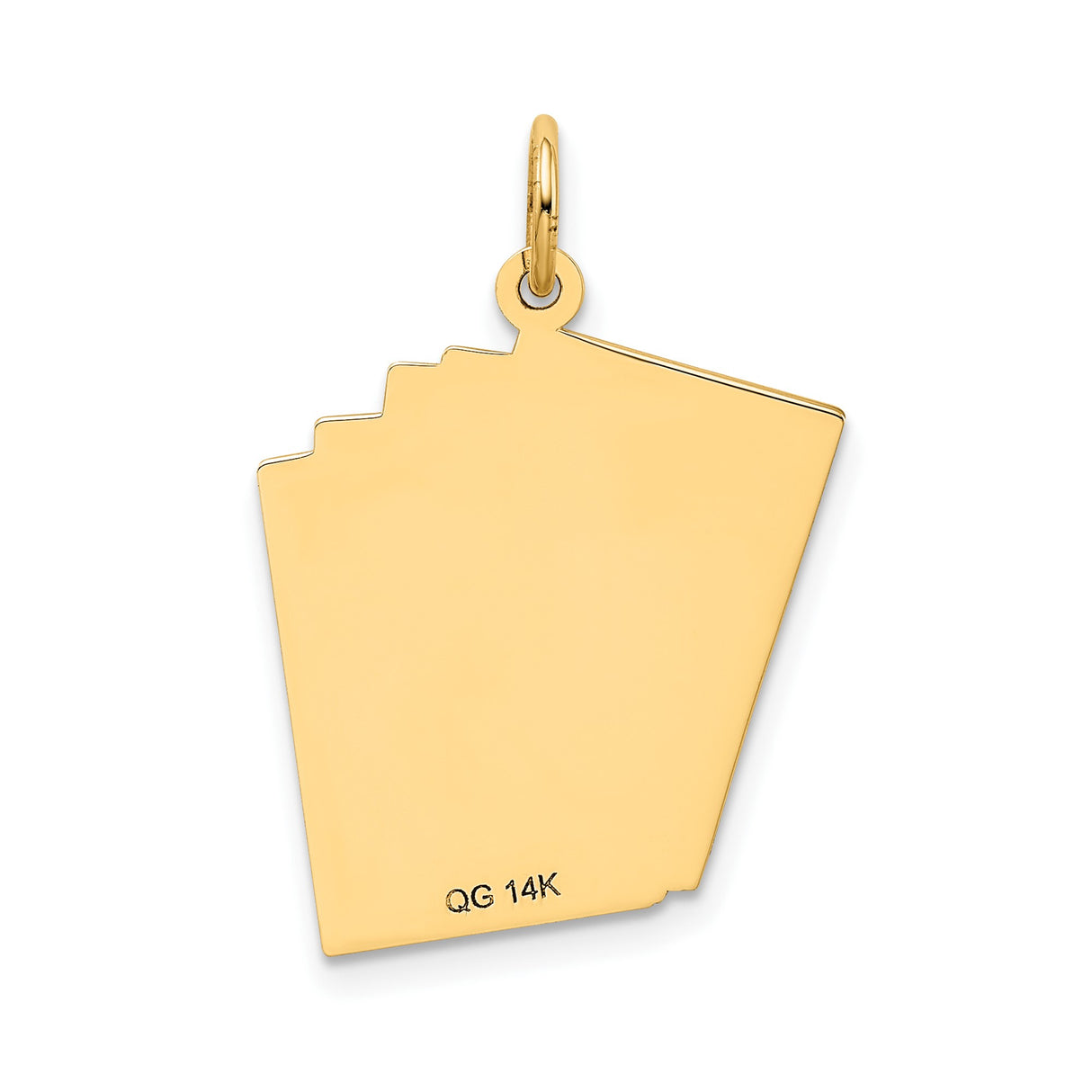 14k Yellow Gold Pendant, Royal Flush Spade Playing Cards Design, Poker and Casino Theme