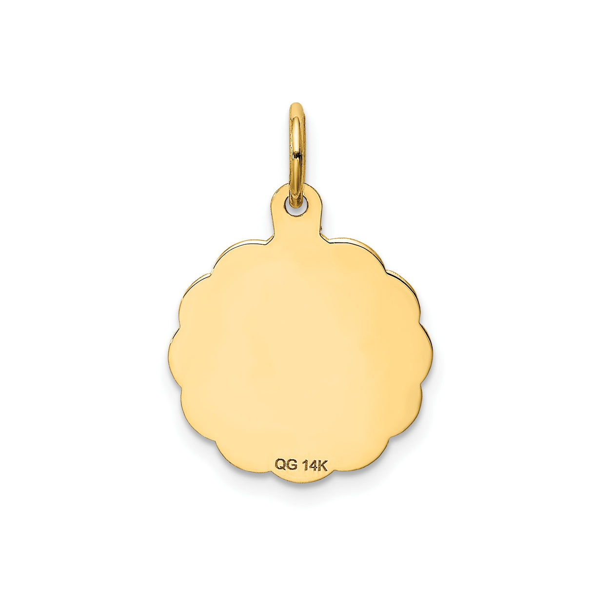 14k Yellow Gold Christmas Tree Pendant with Merry Christmas Engraving and Star Design