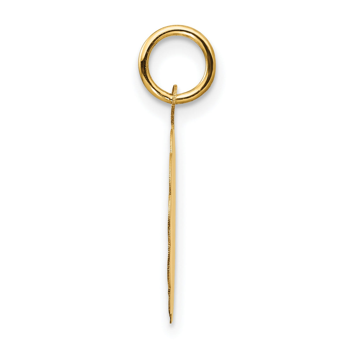 Graduation Day Words and Cap on Round Disc Charm Pendant in Real 14k Yellow Gold