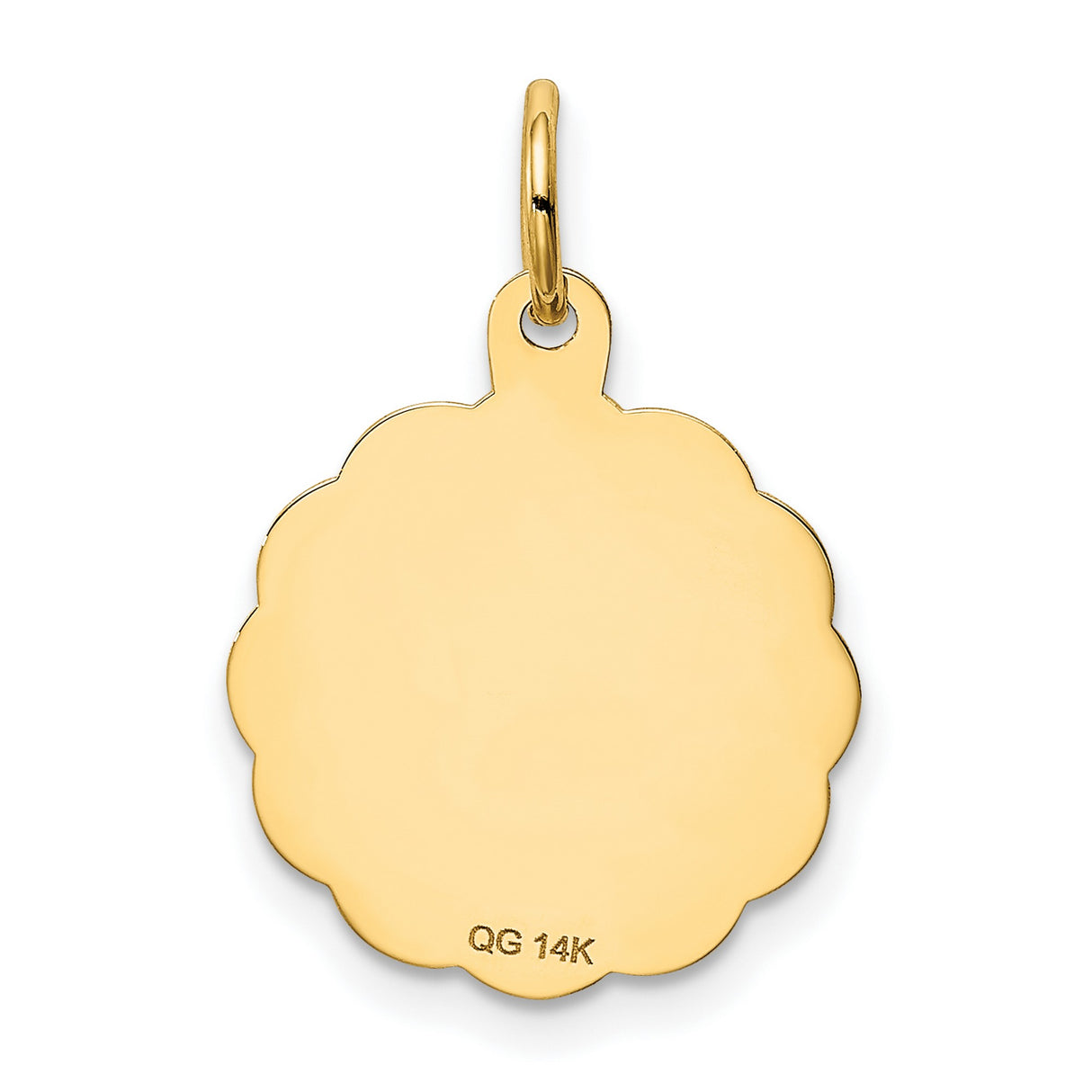 Graduation Day Words and Cap on Round Disc Charm Pendant in Real 14k Yellow Gold