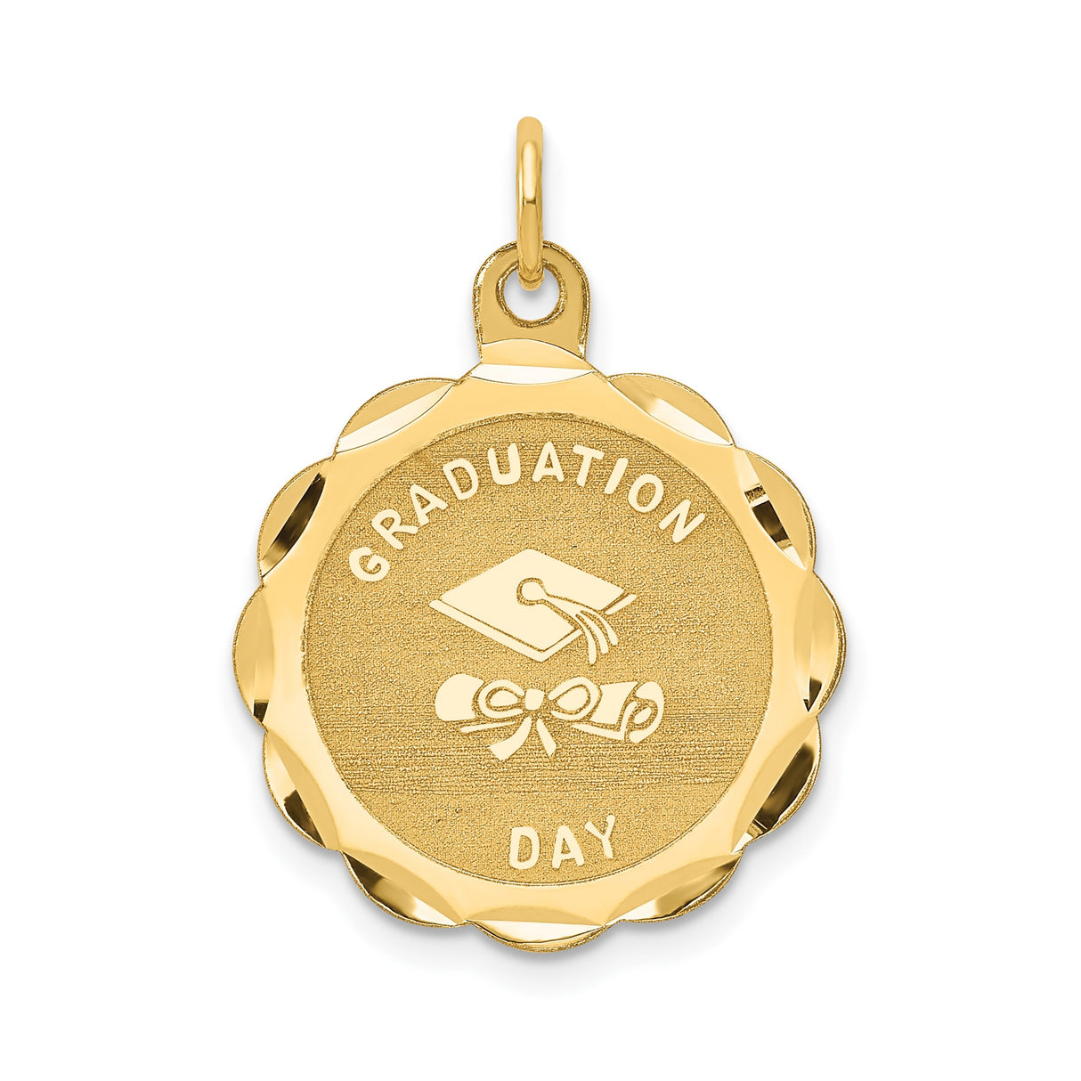 14k Yellow Gold Graduation Day Pendant with Cap and Diploma, Unisex Academic Milestone Charm