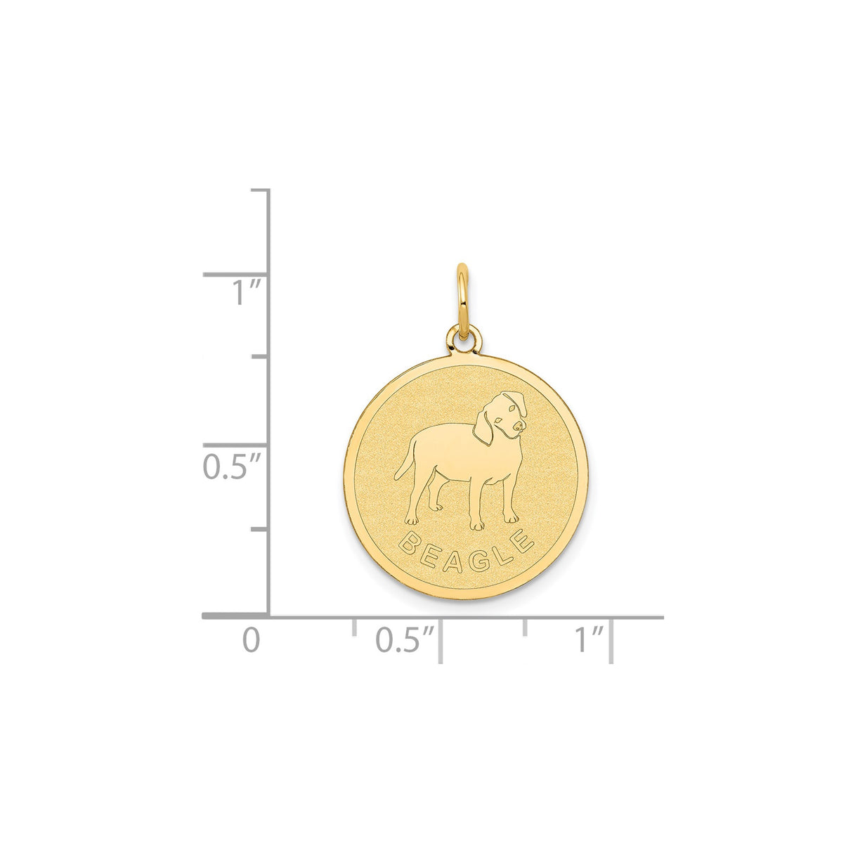 14k Yellow Gold Beagle Pendant with Dog Silhouette, Unisex Pet Charm for Dog Lovers