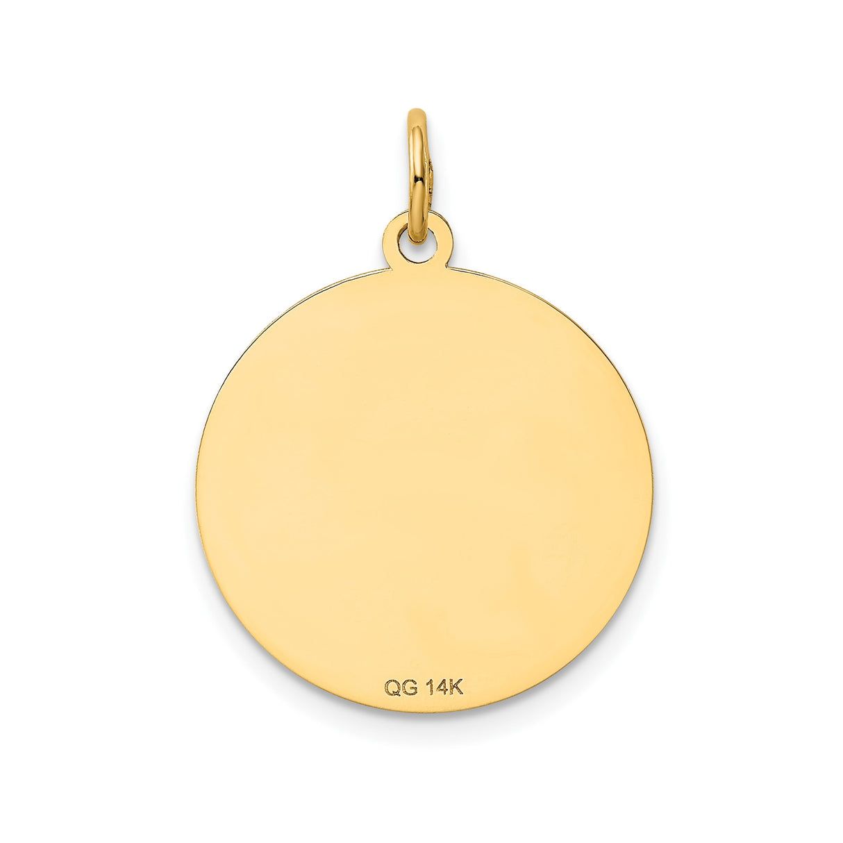 14k Yellow Gold Dachshund Dog Silhouette Pendant Charm, Round Disc Pet Memorial Jewelry