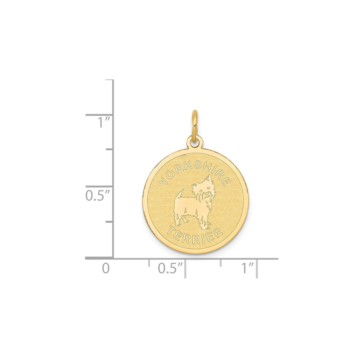 14k Yellow Gold Yorkshire Terrier Pendant, Unisex Dog Memorial Charm for Necklace or Bracelet