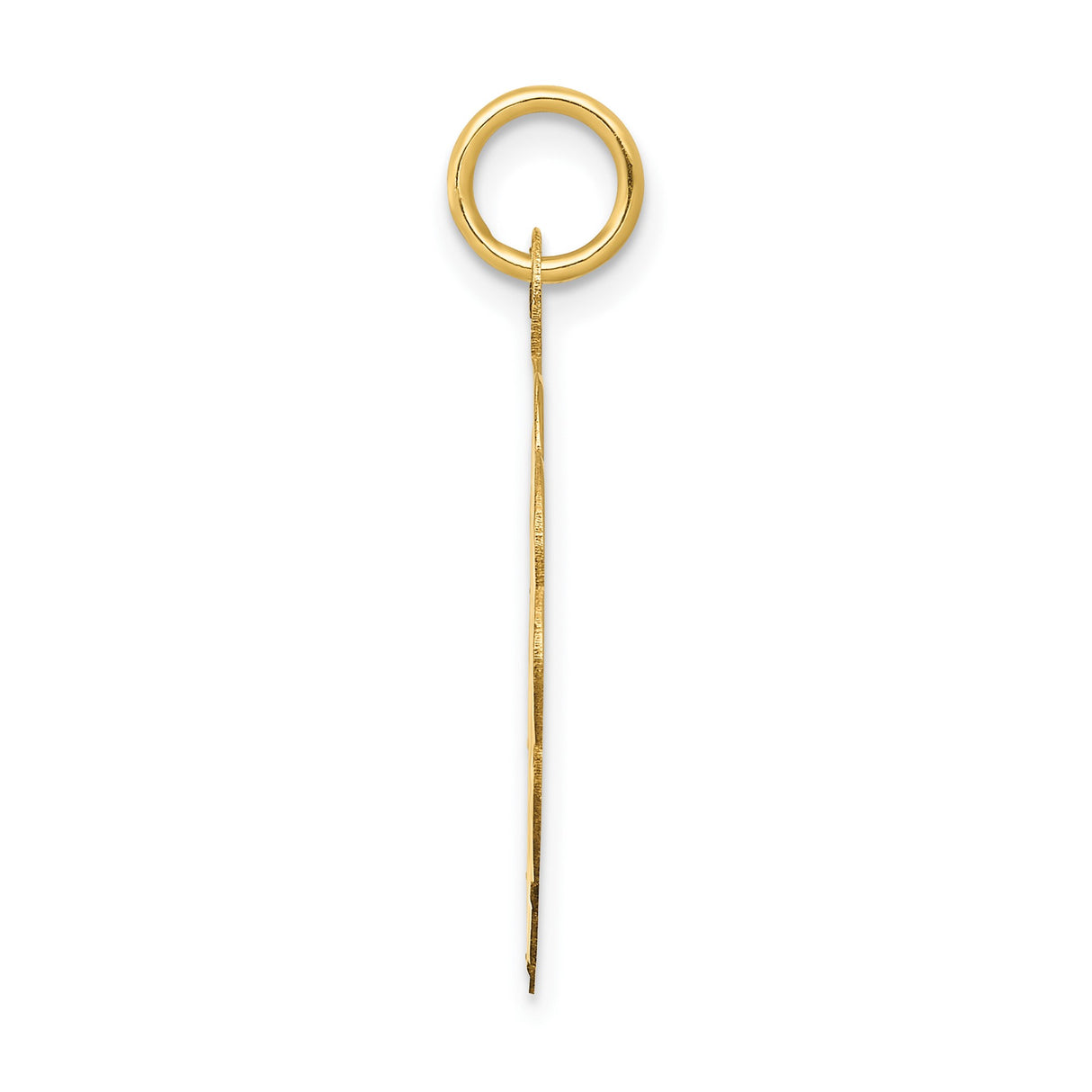 14k Yellow Gold Baseball Pendant with Batter Silhouette and BASEBALL Engraving Charm