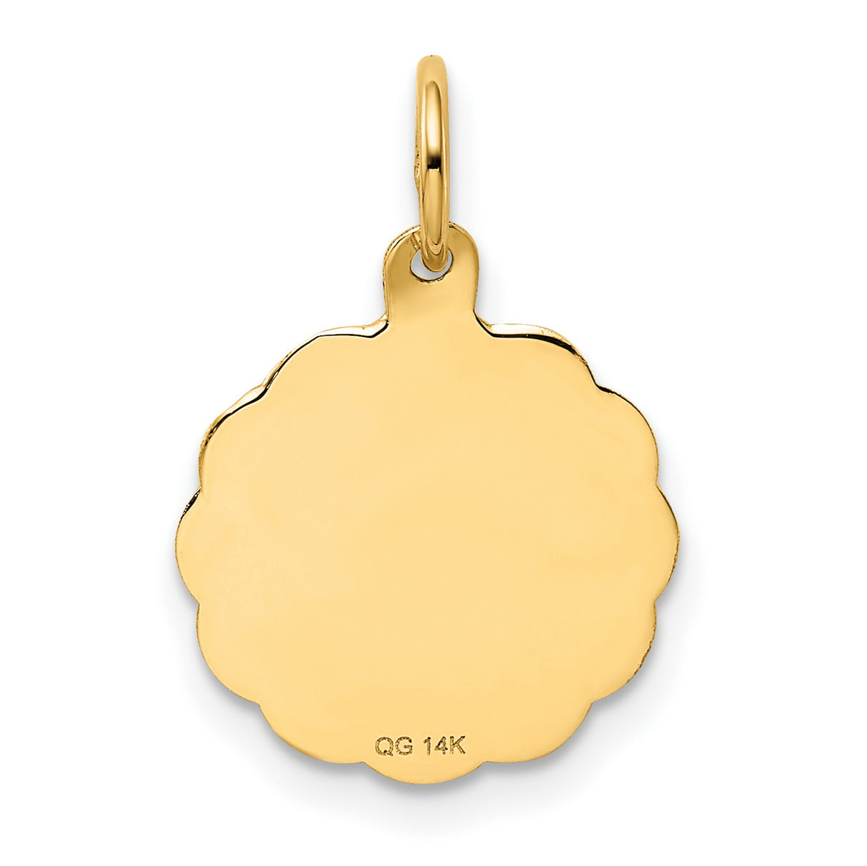 14k Yellow Gold Pendant with Wedding Bells and Ribbon, Romantic Bridal Charm