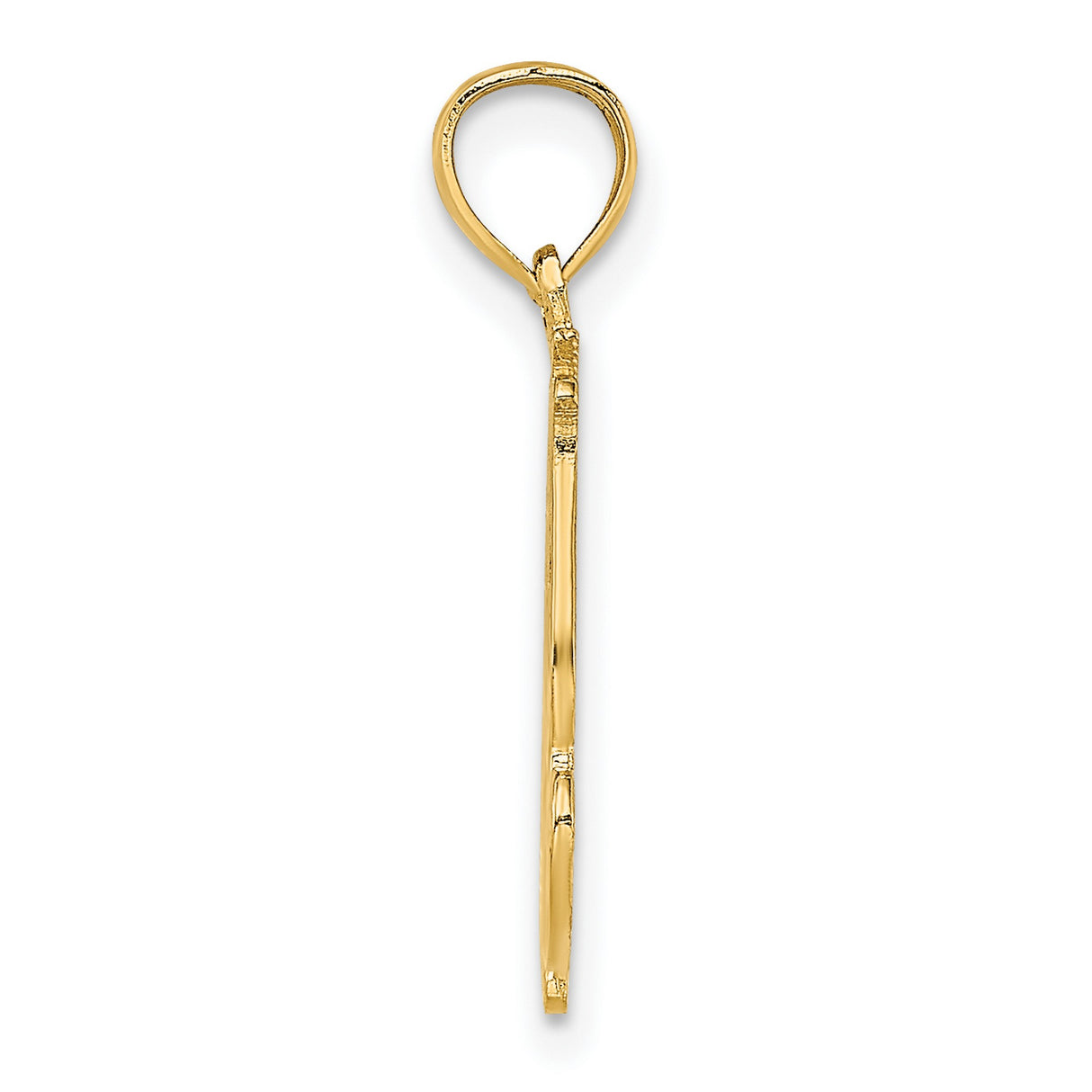 14k Yellow Gold I Love You Pendant, Romantic Script Charm, Sentimental Jewelry