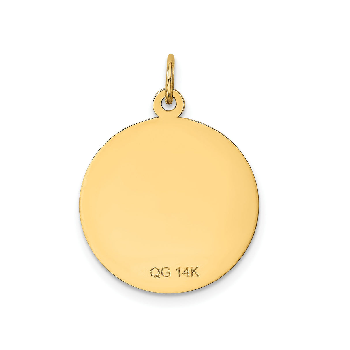 14k Yellow Gold Round Pendant with Decorative Border, Sentimental Milestone Charm for Women