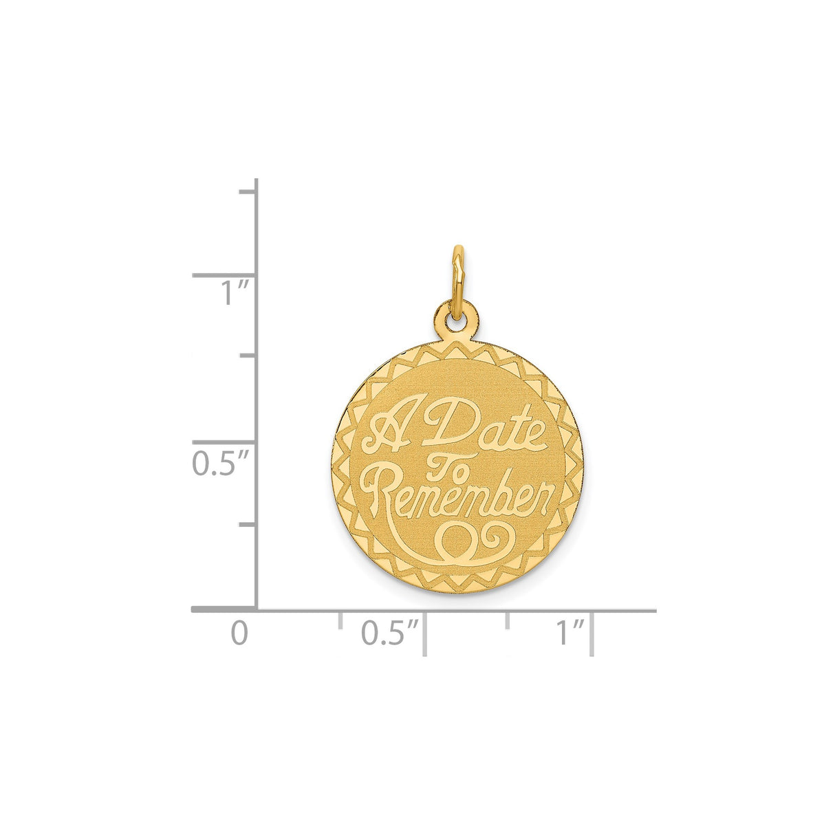 14k Yellow Gold Round Pendant with Decorative Border, Sentimental Milestone Charm for Women