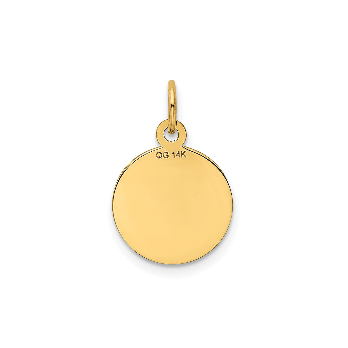 14k Yellow Gold Happy Anniversary Pendant Charm with Textured Center and Polished Border