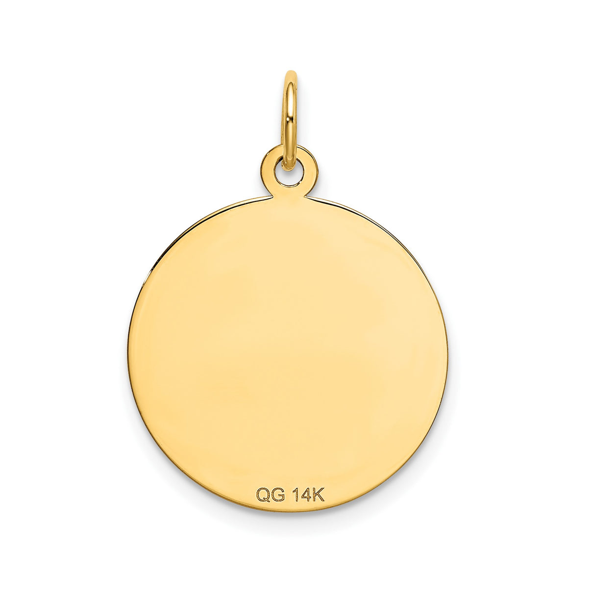 14k Yellow Gold Happy Anniversary Round Pendant with Geometric Accents, Romantic Charm