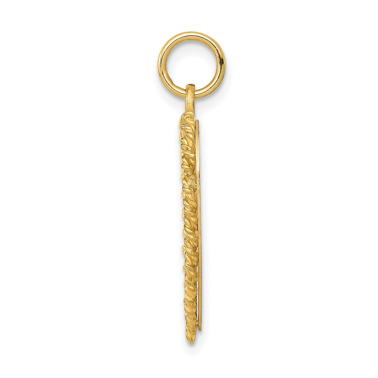 14k Yellow Gold Heart Pendant with 10th Anniversary Engraving, Love and Commitment Theme