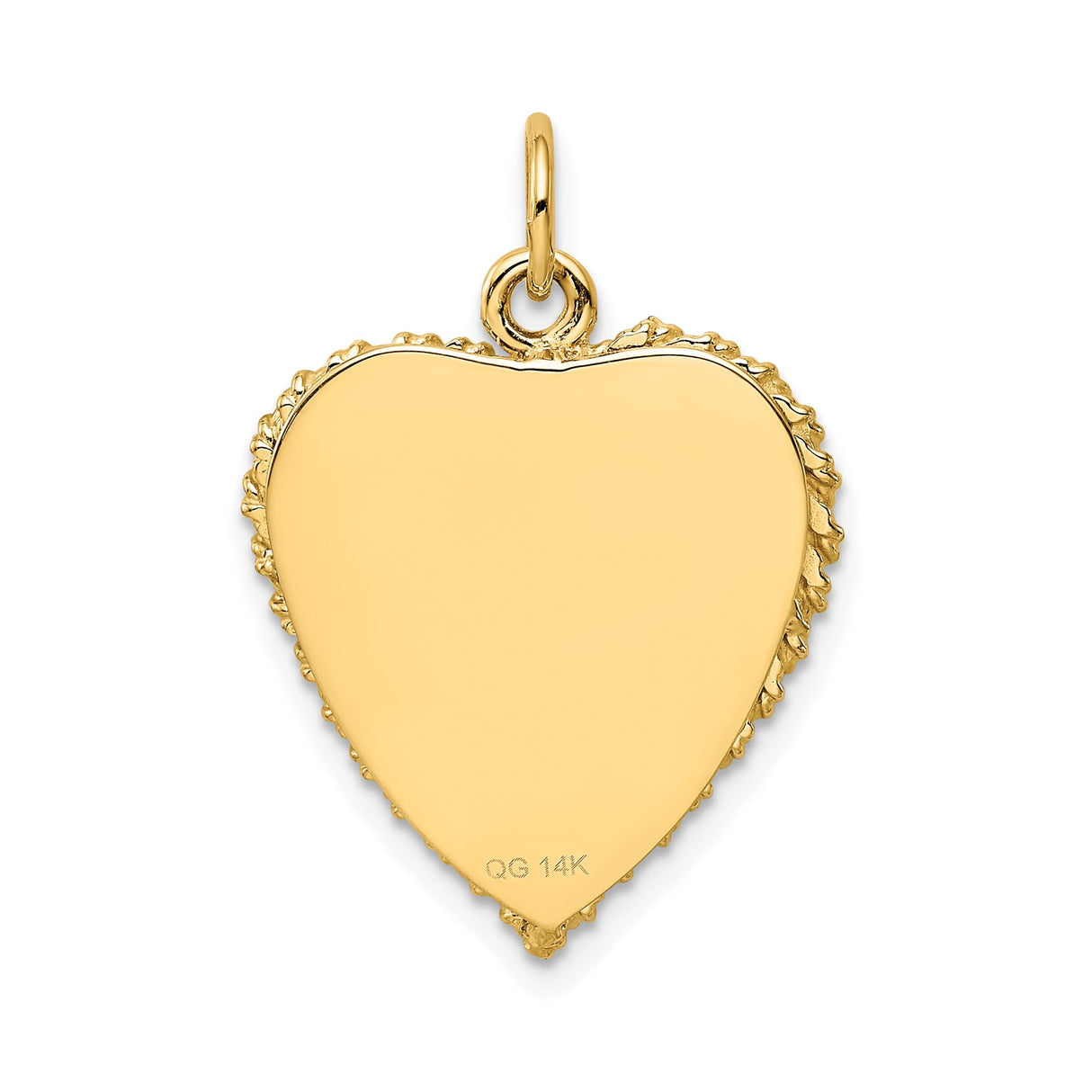 14k Yellow Gold Heart Pendant with 10th Anniversary Engraving, Love and Commitment Theme