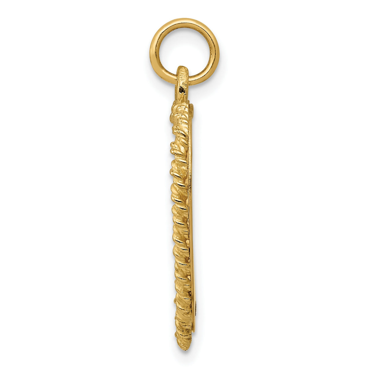 14k Yellow Gold Heart Pendant with 20th Anniversary Engraving and Decorative Border