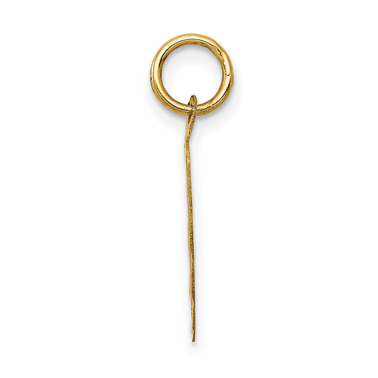 Its A Boy Words And Baby In Blanket On Round Scalloped Edge Disc Charm Pendant in Real 14k Yellow Gold