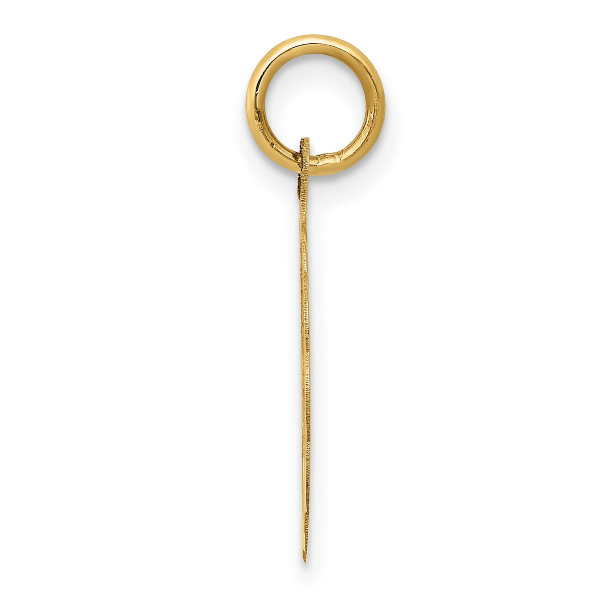 14k Yellow Gold Pendant with Number One Grandpa Engraving, Scalloped Edge Round Charm for Men