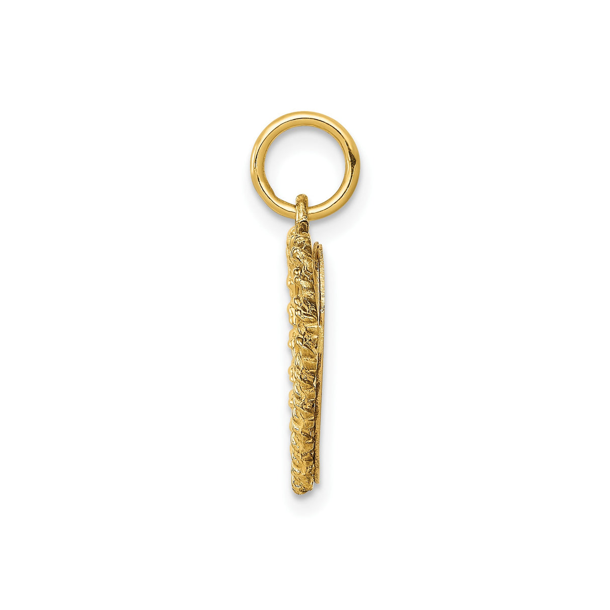 14k Yellow Gold Heart Pendant with Four-Leaf Clover and #1 Granddaughter Engraving