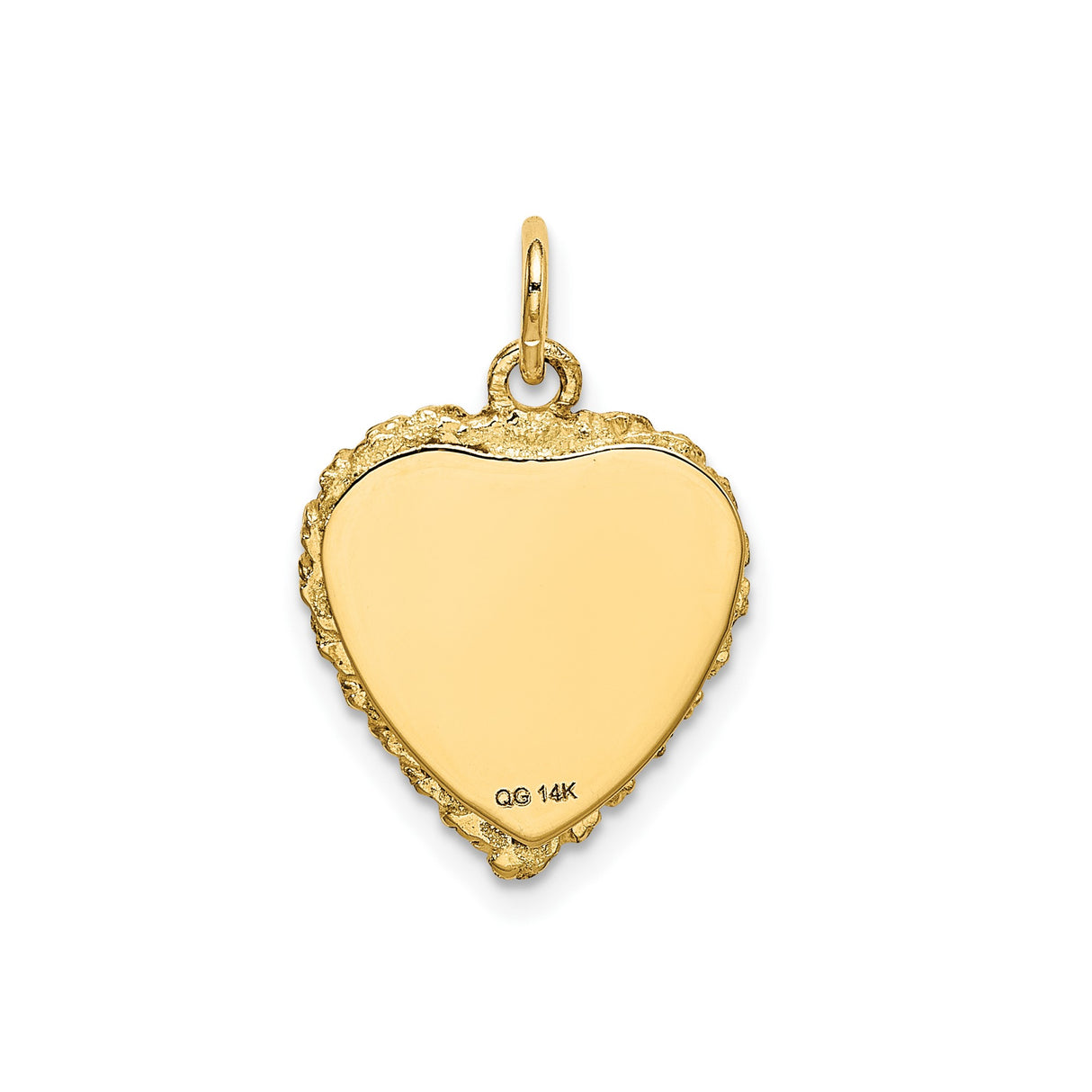 14k Yellow Gold Heart Pendant with Four-Leaf Clover and #1 Granddaughter Engraving