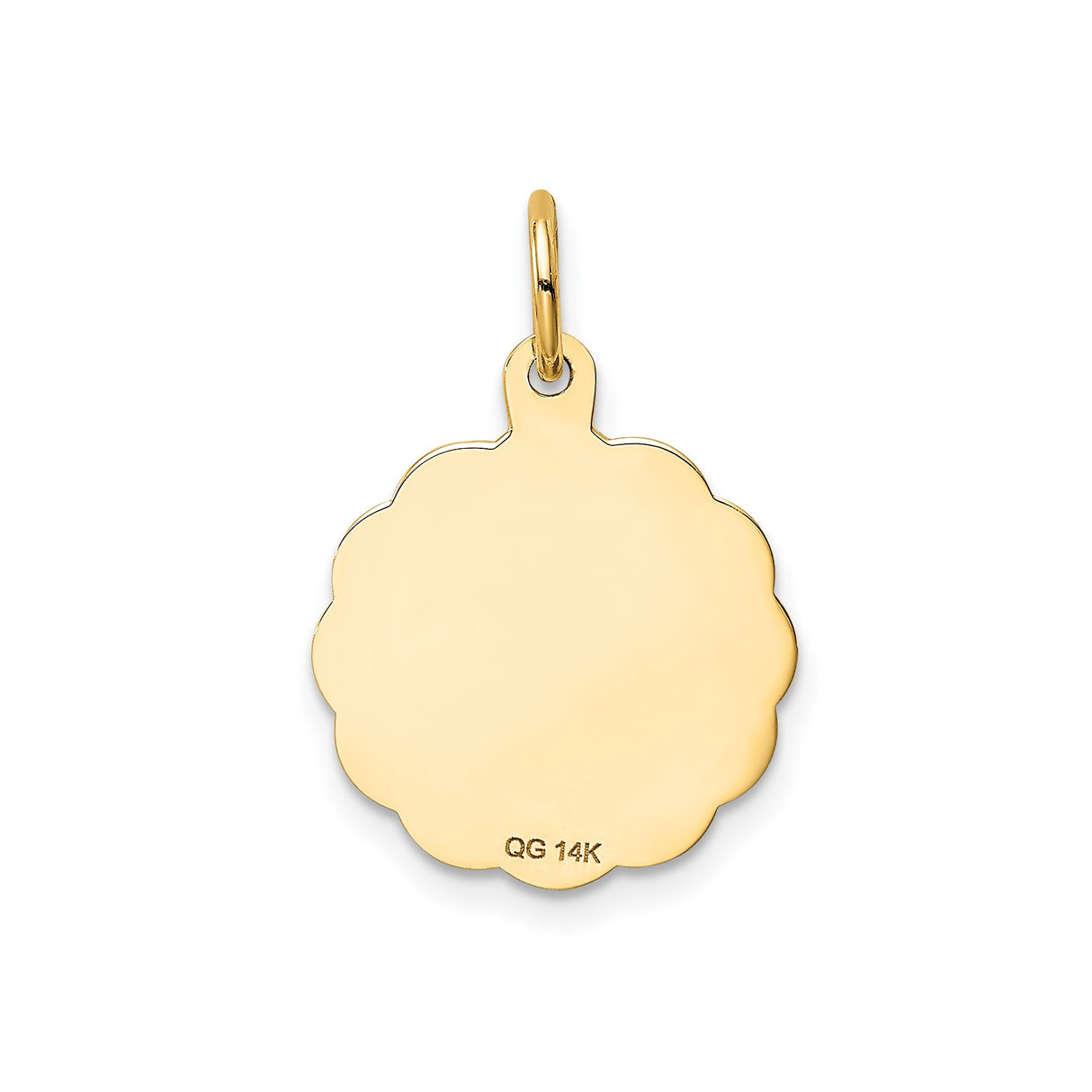 14k Yellow Gold Pendant with Heart Engraving, Special Daughter Disc Charm, Sentimental Jewelry