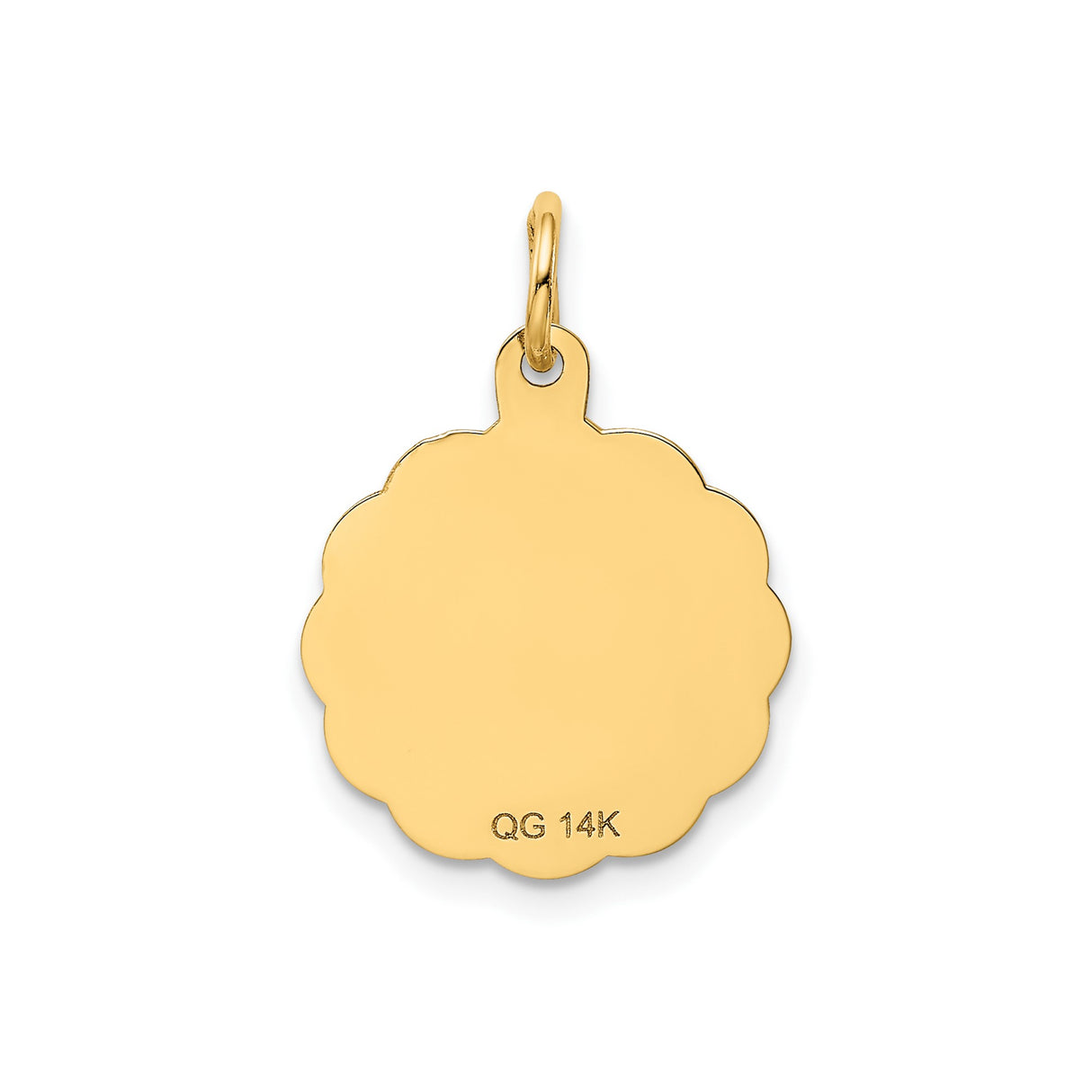 14k Yellow Gold Aunt Pendant with Heart Symbol, Round Disc Charm, Sentimental Jewelry for Women