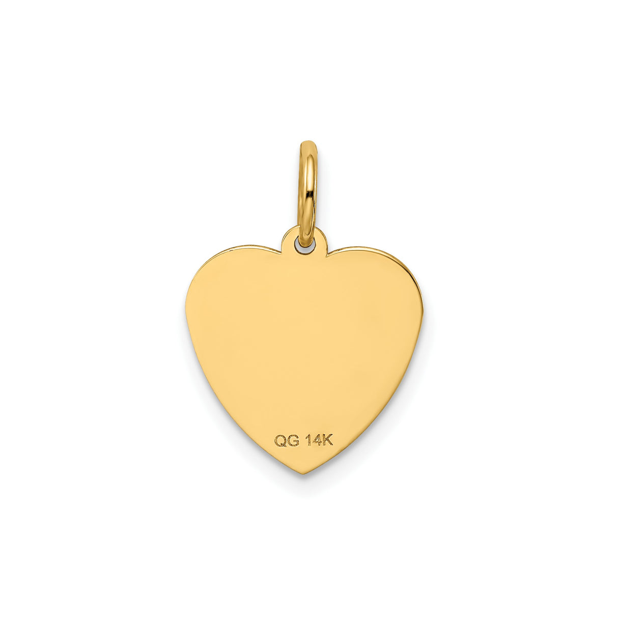 14k Yellow Gold Heart Pendant with Number One Goddaughter Message and Floral Accents
