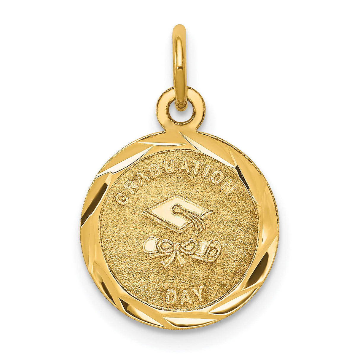 14k Yellow Gold Graduation Pendant with Cap and Diploma Design, Unisex Academic Charm