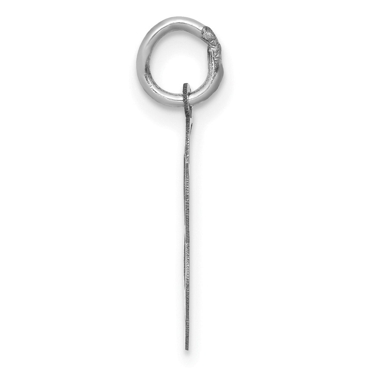 14k White Gold Graduation Pendant Charm with Cap, Diploma, and Flower Outline