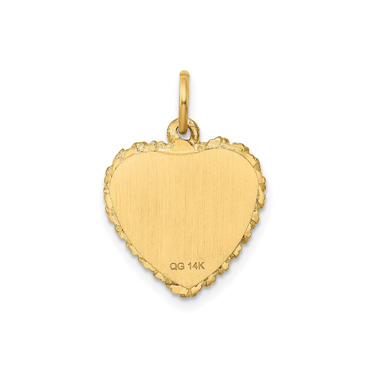 14k Yellow Gold Heart Shaped Graduation Pendant with Cap and Diploma Design