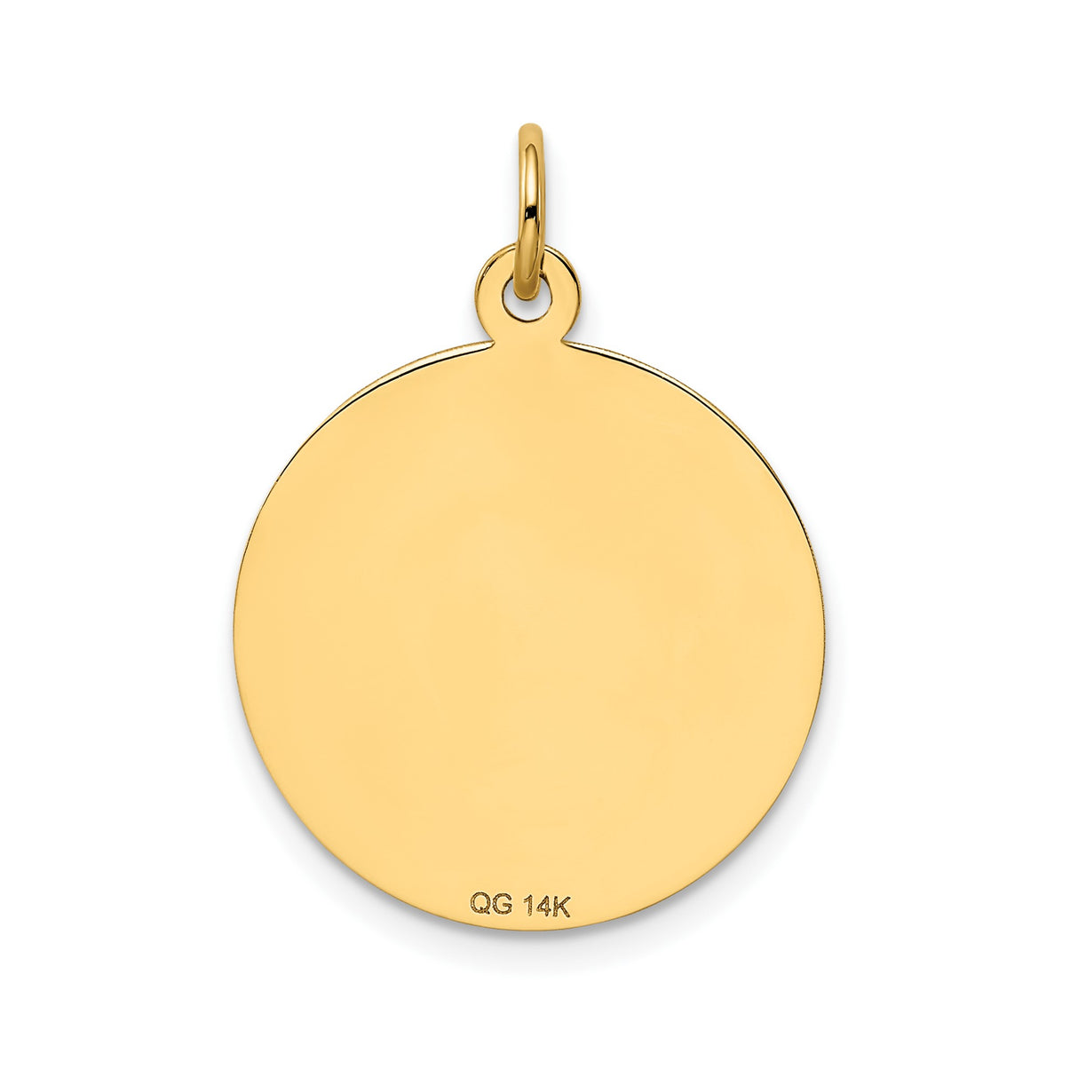 14k Yellow Gold Graduation Pendant with Happy Graduation Day Engraving and Geometric Border