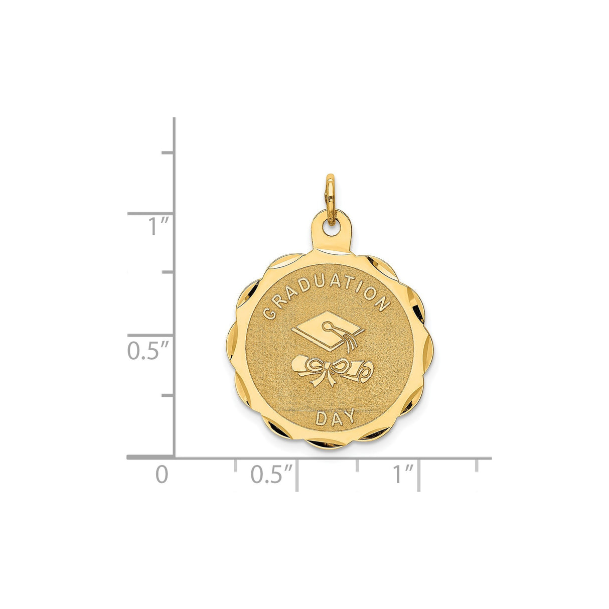 14k Yellow Gold Graduation Pendant with Cap and Diploma Design, Unisex Academic Charm
