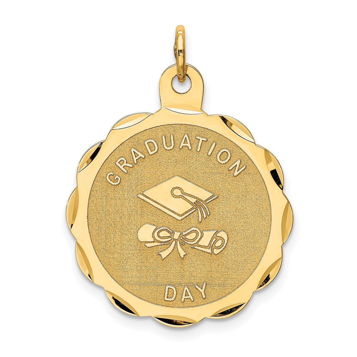 14k Yellow Gold Graduation Pendant with Cap and Diploma Design, Unisex Academic Charm
