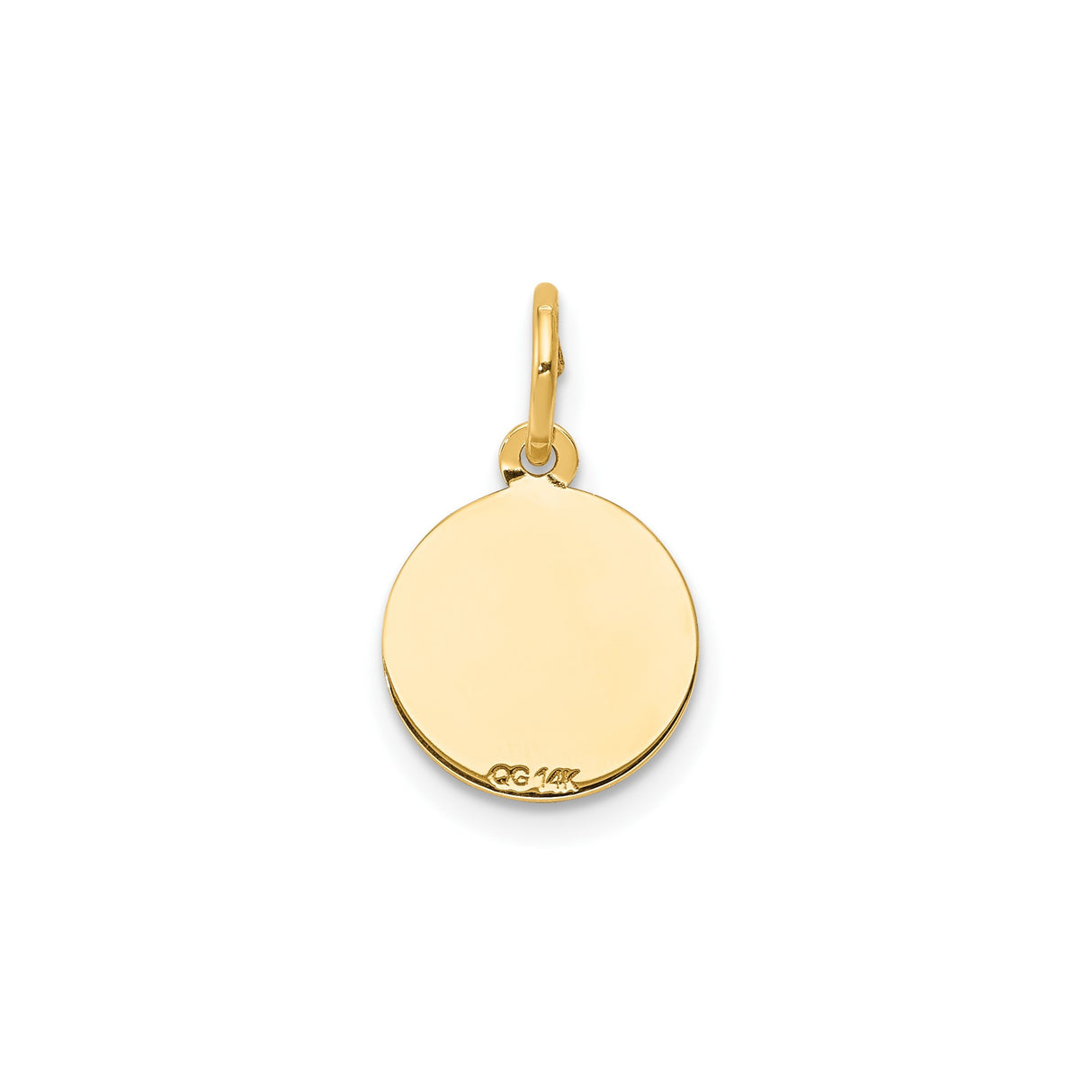 14k Yellow Gold Holy Communion Pendant with Chalice Symbol Medallion Charm