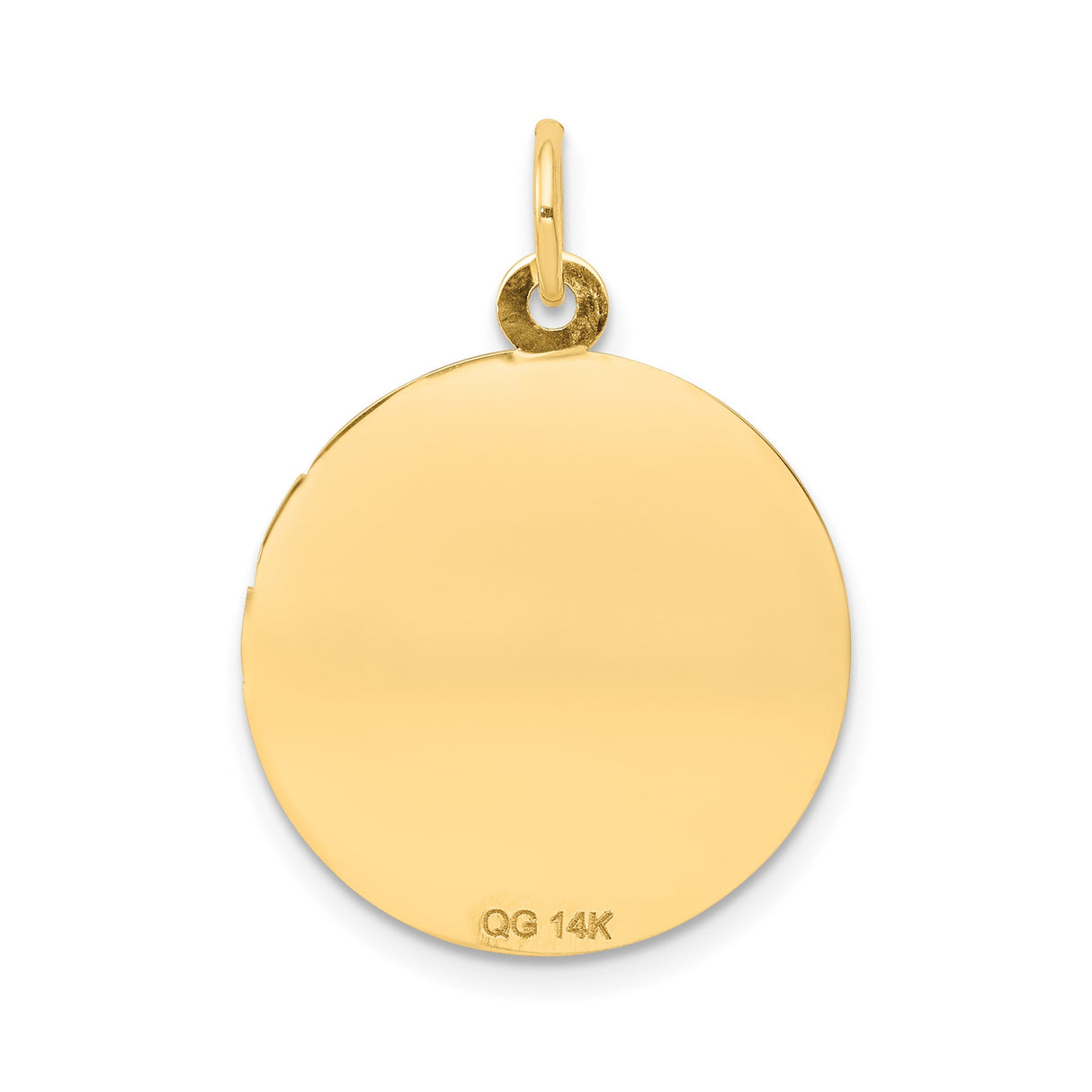 14k Yellow Gold Communion Pendant with Chalice Symbol, Round Catholic Medal Charm
