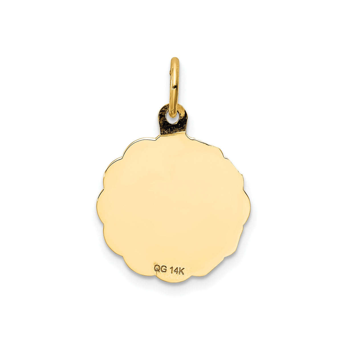 14k Yellow Gold Confirmation Pendant with Holy Spirit Dove Engraving, Christian Jewelry Charm