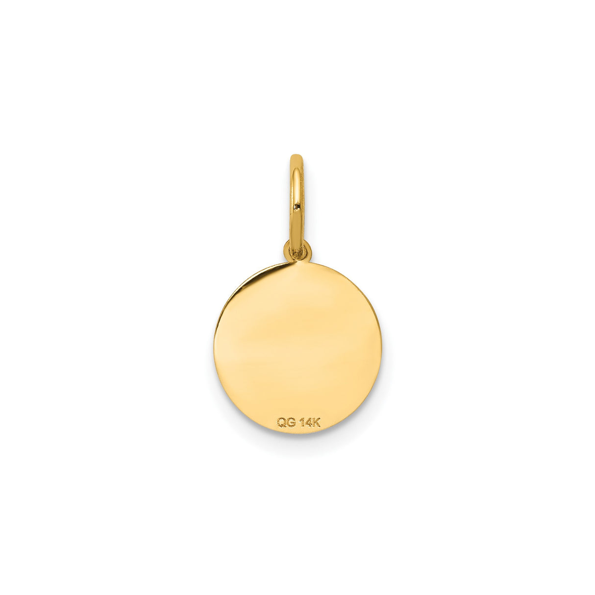 14k Yellow Gold Baptism Pendant with Raised Cross and Radiant Light Beams