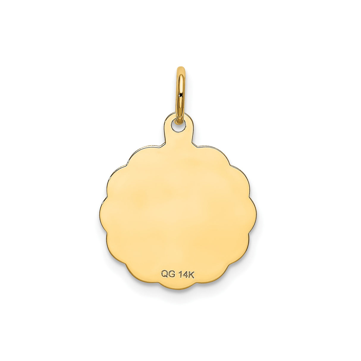 14k Yellow Gold Happy Birthday Pendant with Cake and Candle Engraving Charm