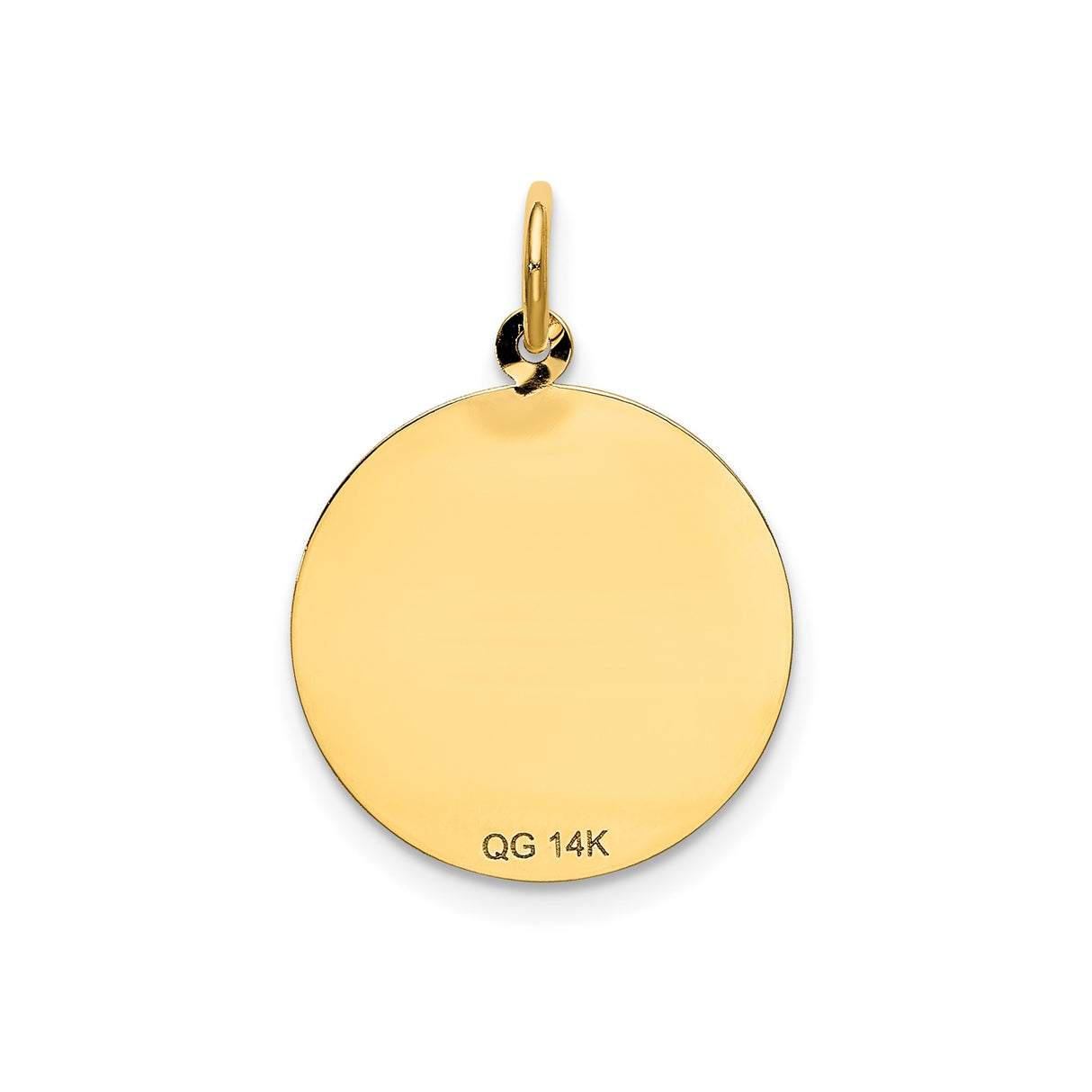 14k Yellow Gold Pendant, Round Happy Birthday Medallion Charm, Sentimental Jewelry