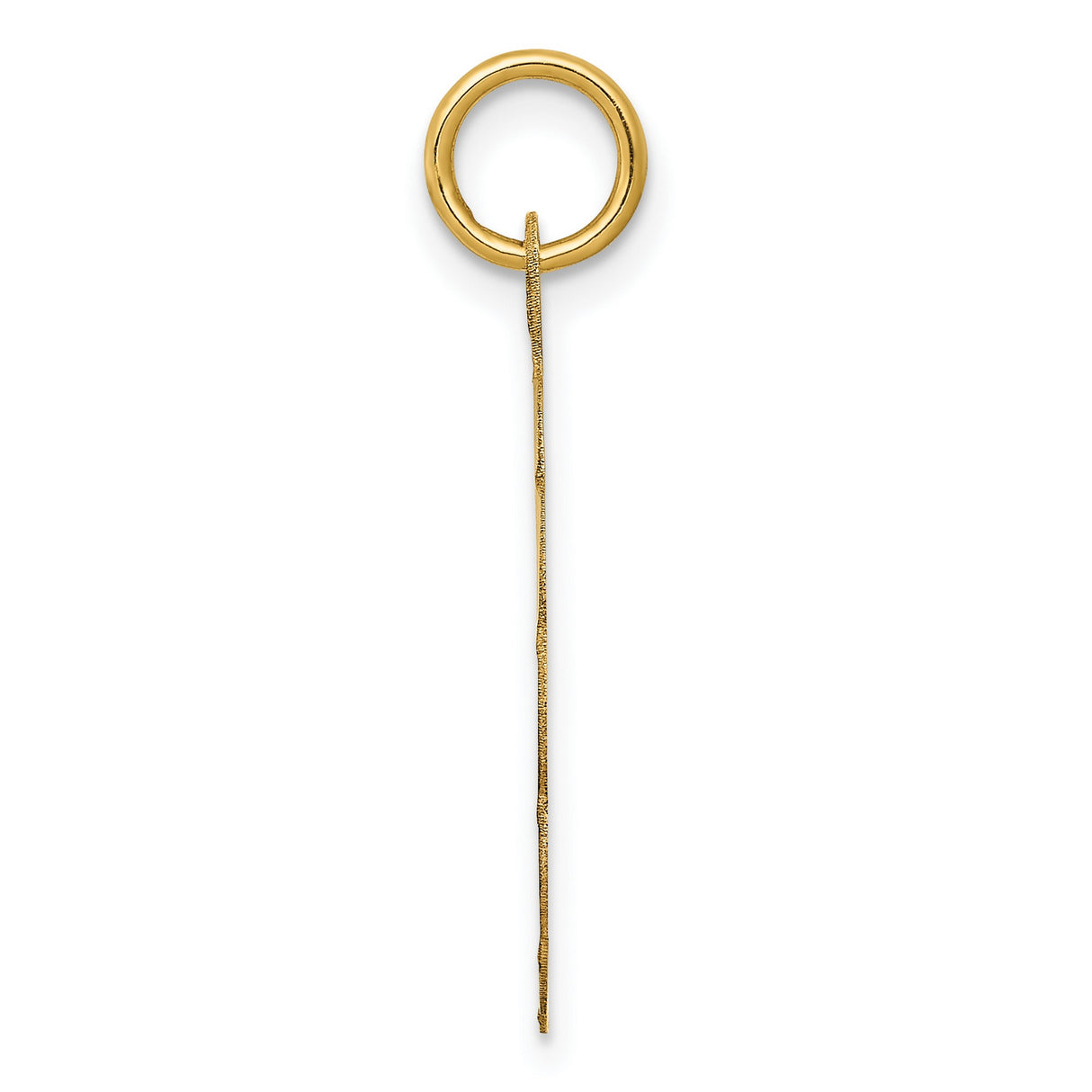 Happy Birthday Words and Cake on Round Penny Size Charm Pendant in Real 14k Yellow Gold