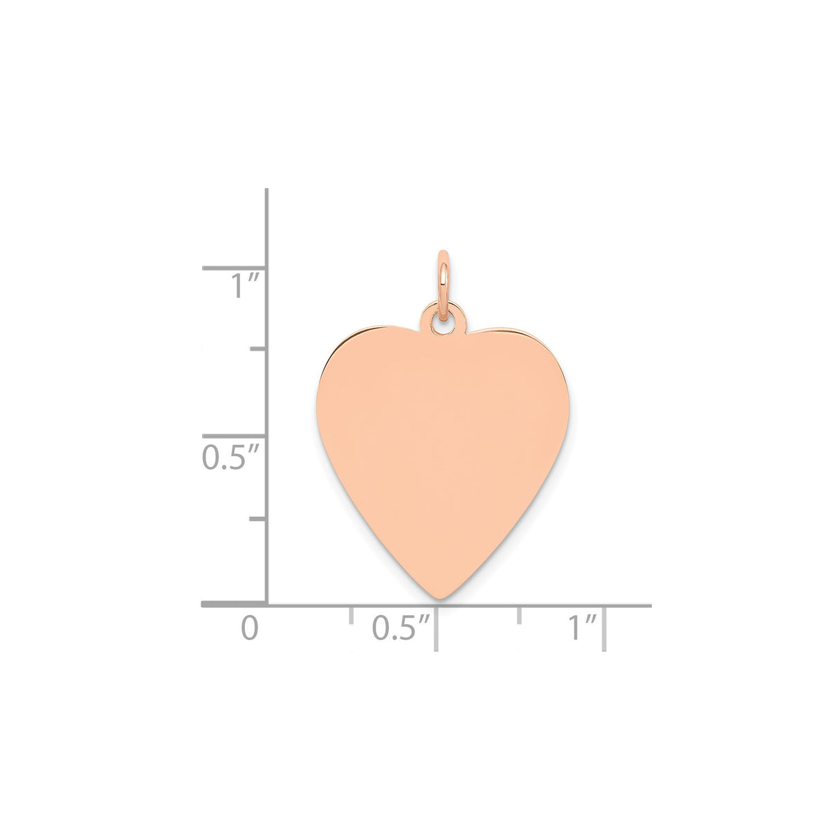 14k Rose Gold Heart Pendant, Smooth Disc Ideal for Engraving, Minimalist Romantic Jewelry for Women
