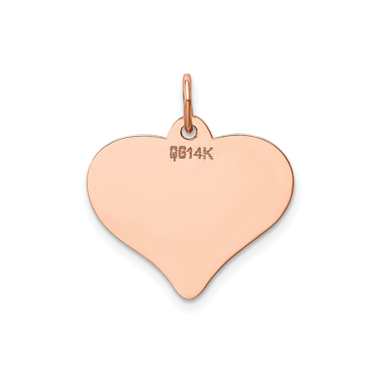 14k Rose Gold Heart Pendant, Smooth Polished Finish, Minimalist Style for Women