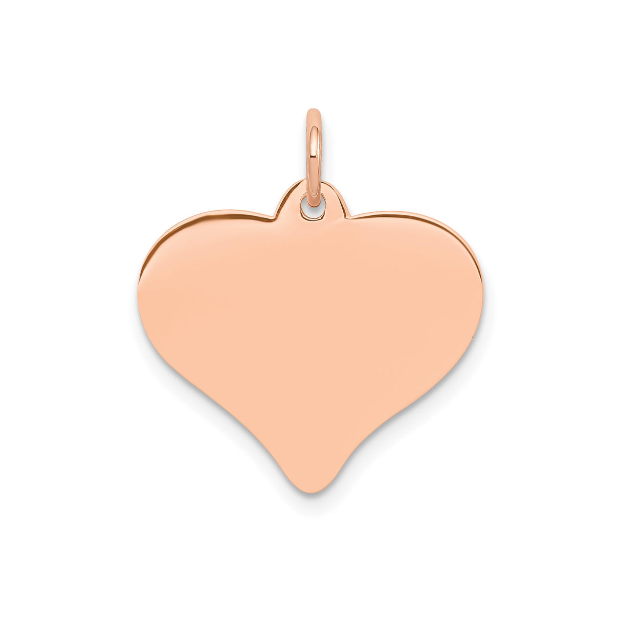 14k Rose Gold Heart Pendant, Smooth Polished Finish, Minimalist Style for Women