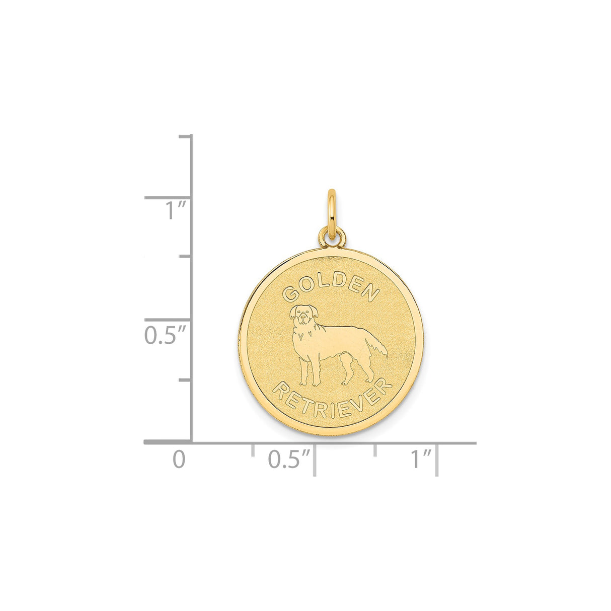 14k Yellow Gold Pendant with Golden Retriever Design, Unisex Dog Lover Charm
