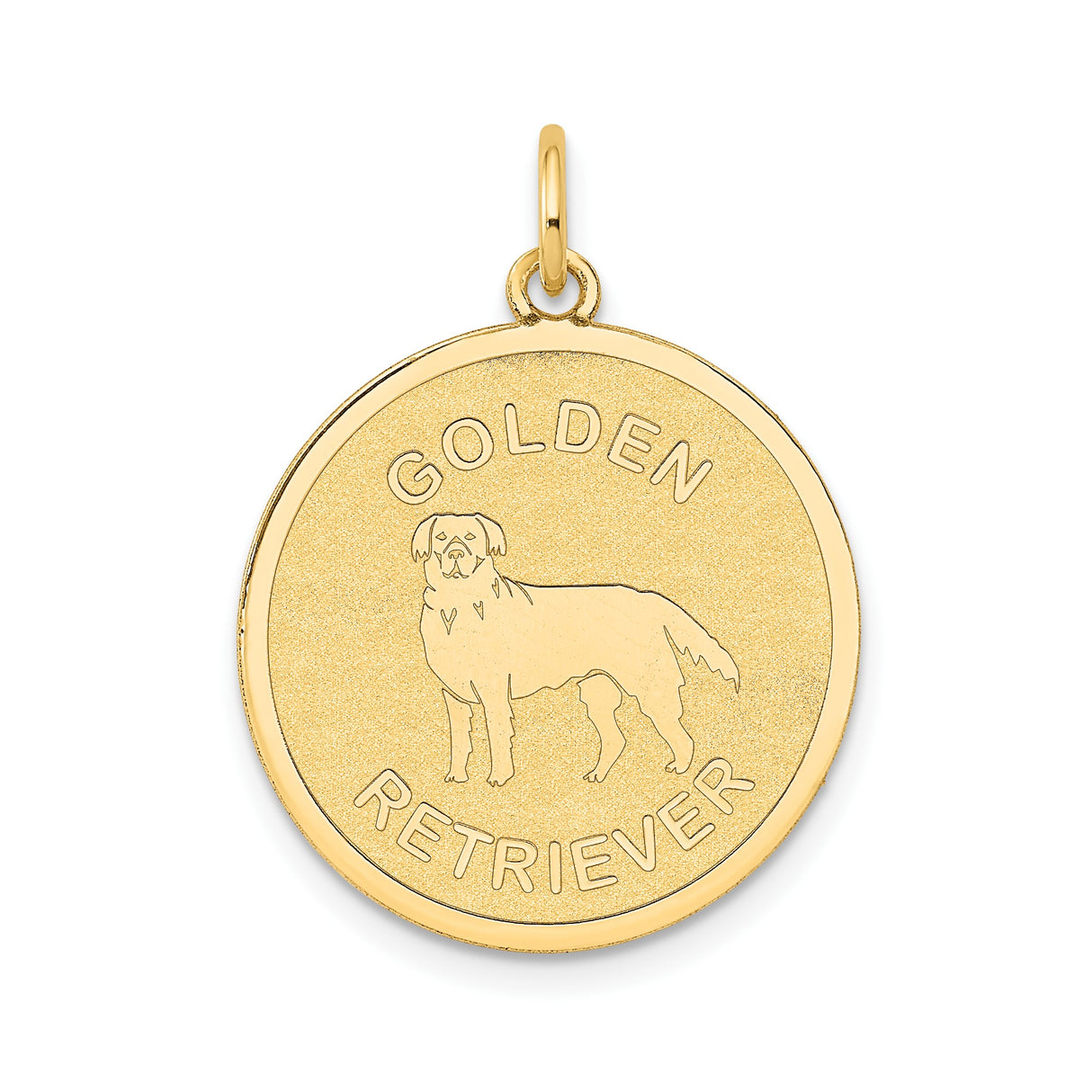 14k Yellow Gold Pendant with Golden Retriever Design, Unisex Dog Lover Charm