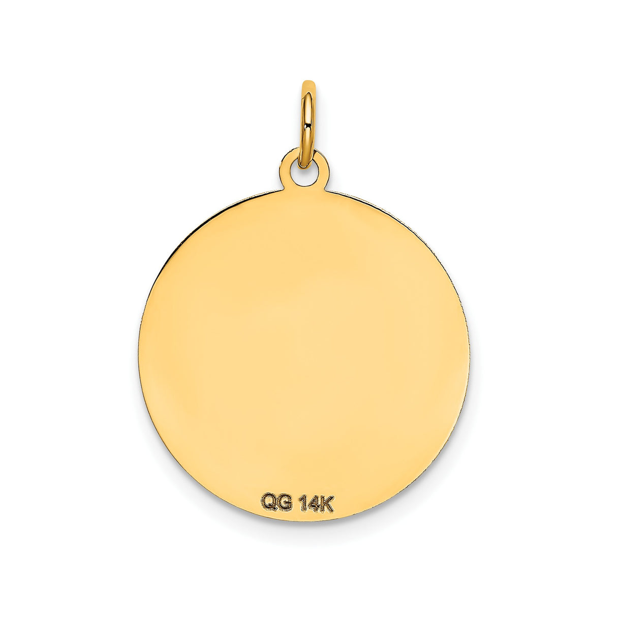 14k Yellow Gold Siberian Husky Pendant, Dog Charm with Disc Design for Pet Lovers