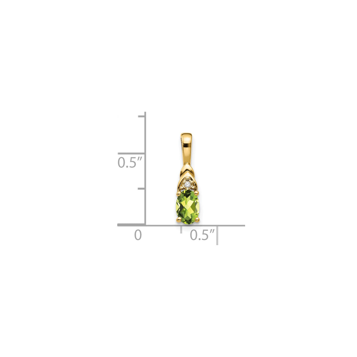 14k Yellow Gold Pendant with Oval-Cut Peridot and Diamond Accent, Modern August Birthstone Jewelry