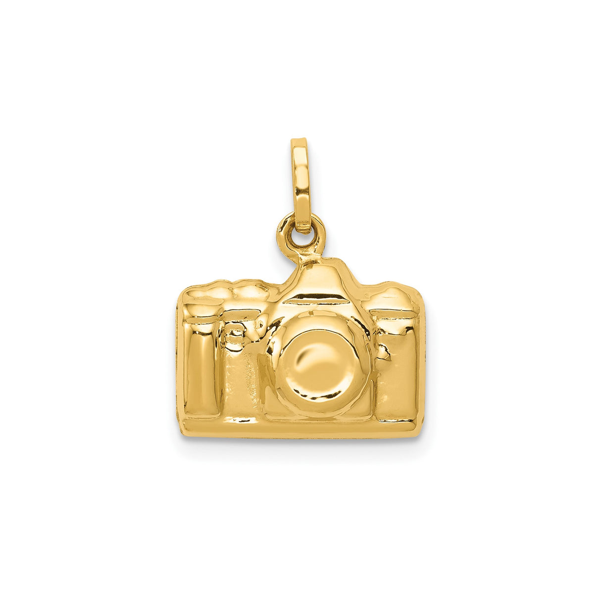 14k Yellow Gold DSLR Camera Pendant, 3D Realistic Photography Charm for Women or Unisex